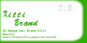 kitti brand business card